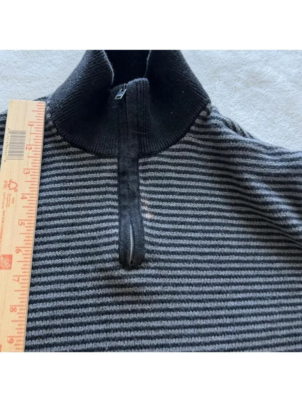 Banana Republic striped quarter zip sweater